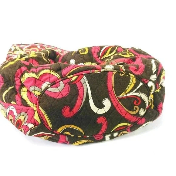 Vera Bradley MORGAN Tote in Retired Puccini Print Quilted Brown Red Orange RARE - Picture 5 of 8